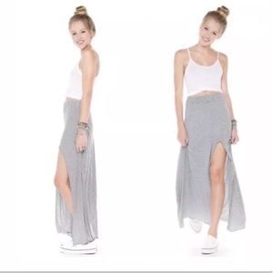 Brandy Melville Stripe skirt with high slit